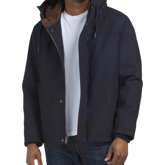 Andrew Marc Men's Dark Gray Hooded Jacket - Picture 1 of 2